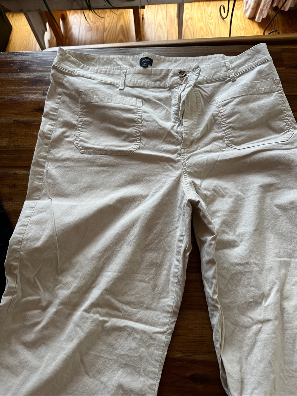 J. Crew Women’s Cream Chino-Style Cotton Pants size 18